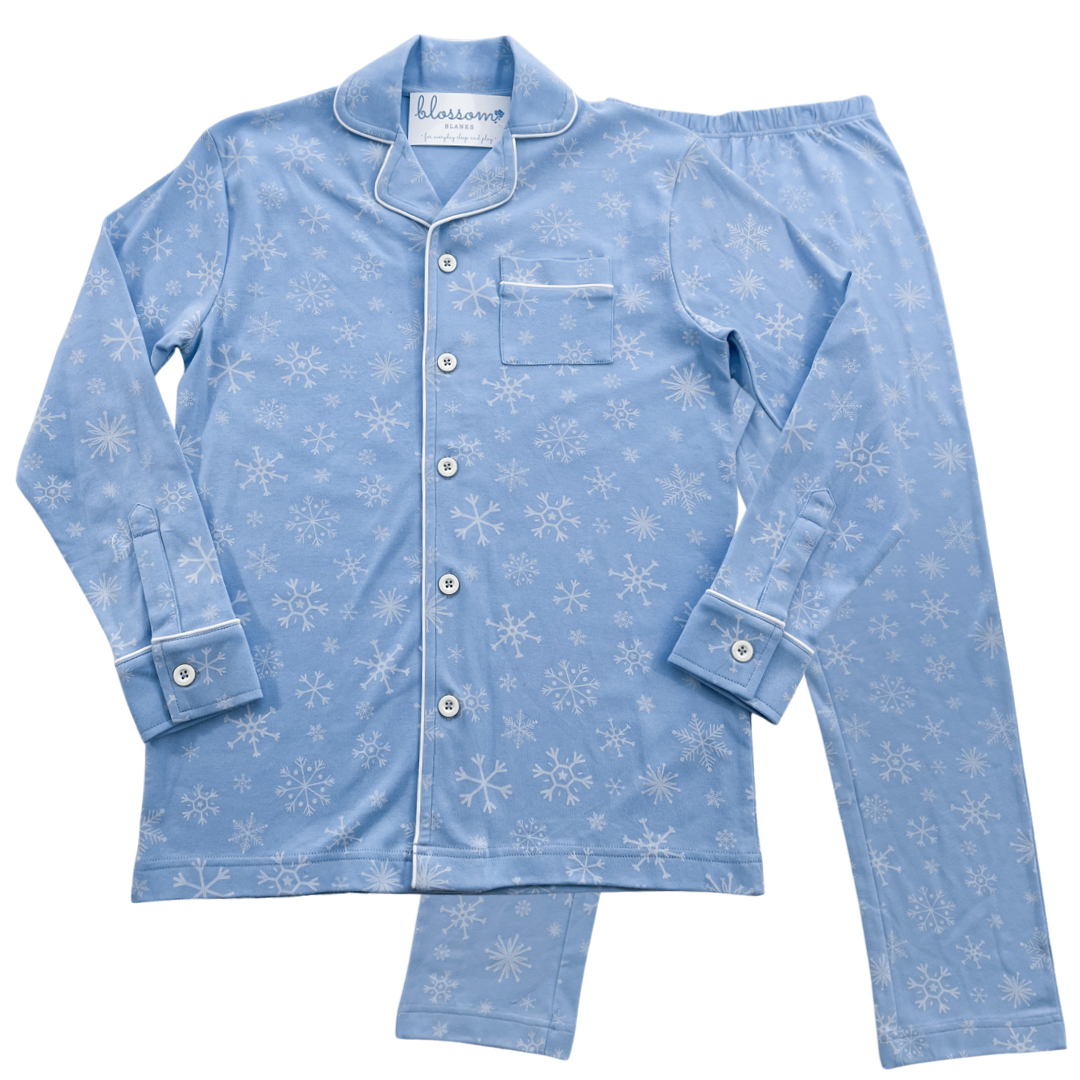 Blue Snowflake - Adult Pajama Set