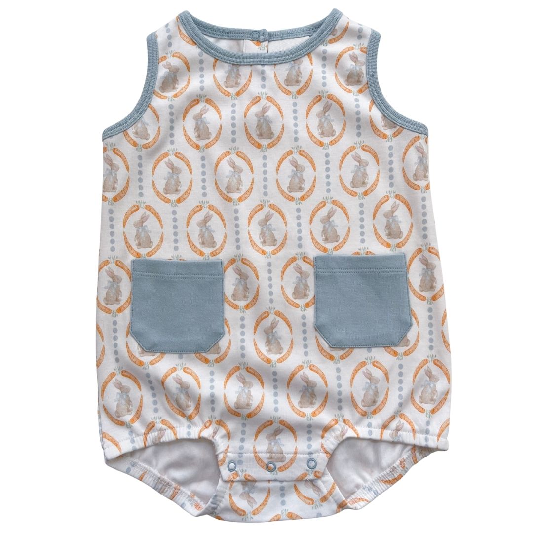 Sleeveless Bubble with Pockets - Some Bunny Loves You Blue