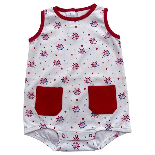 Sleeveless Bubble with Pockets - Little Firecracker