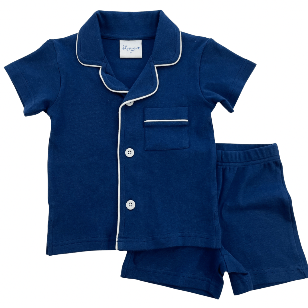 Kids Short Sleeve Button Up Short Set