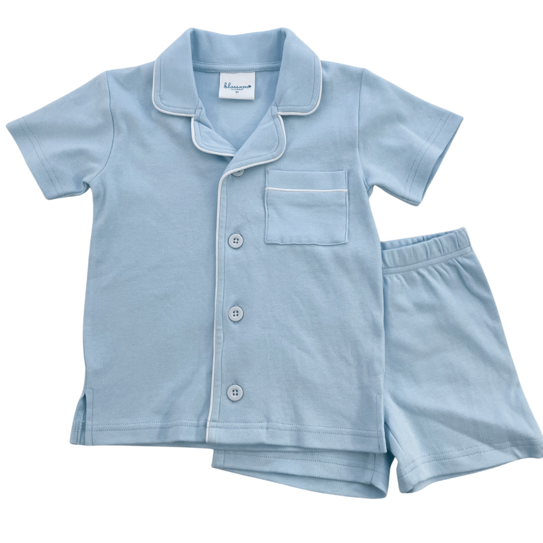 Kids Short Sleeve Button Up Short Set