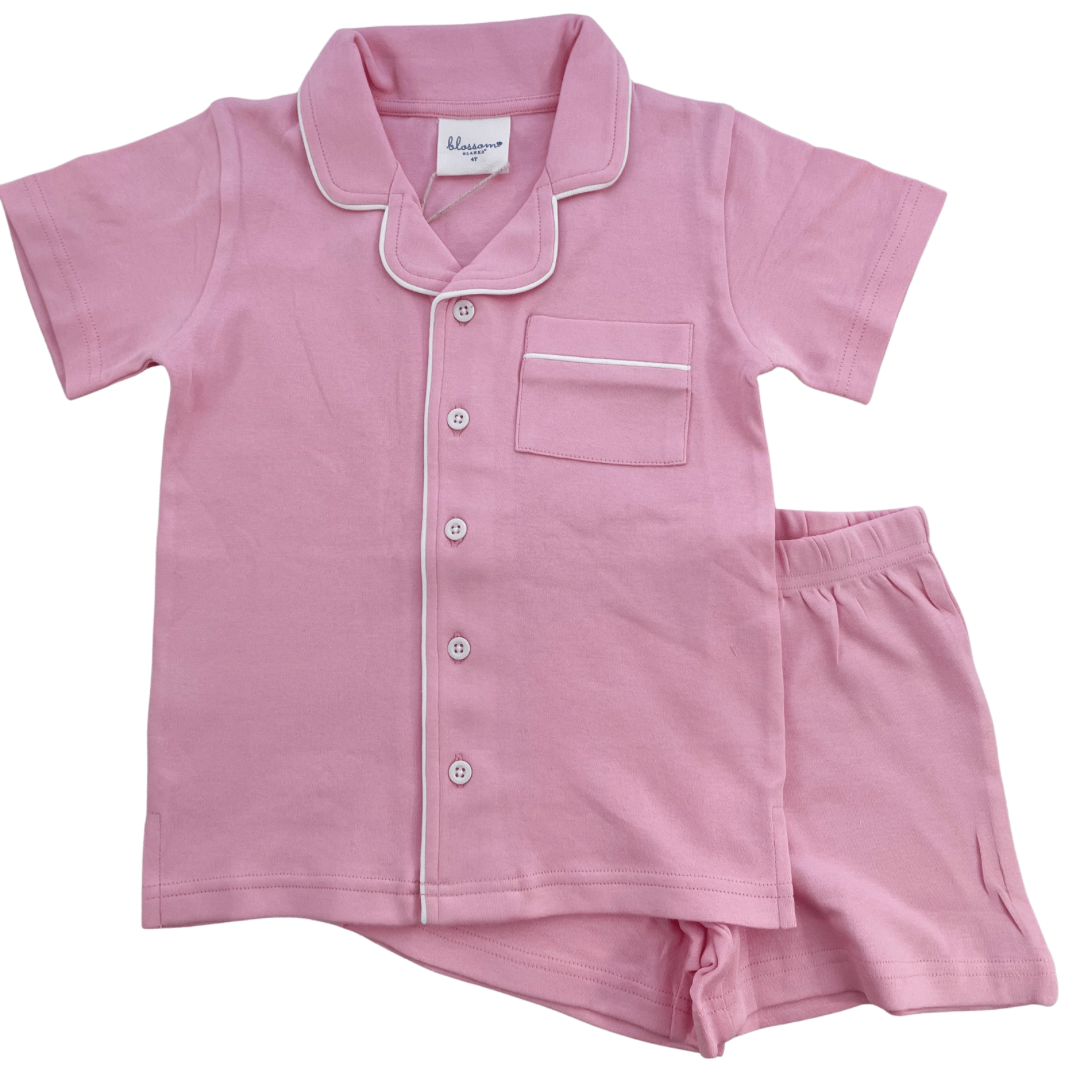 Kids Short Sleeve Button Up Short Set