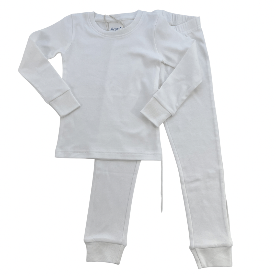 Kids LS Fitted Sleep Set - Solid Colors