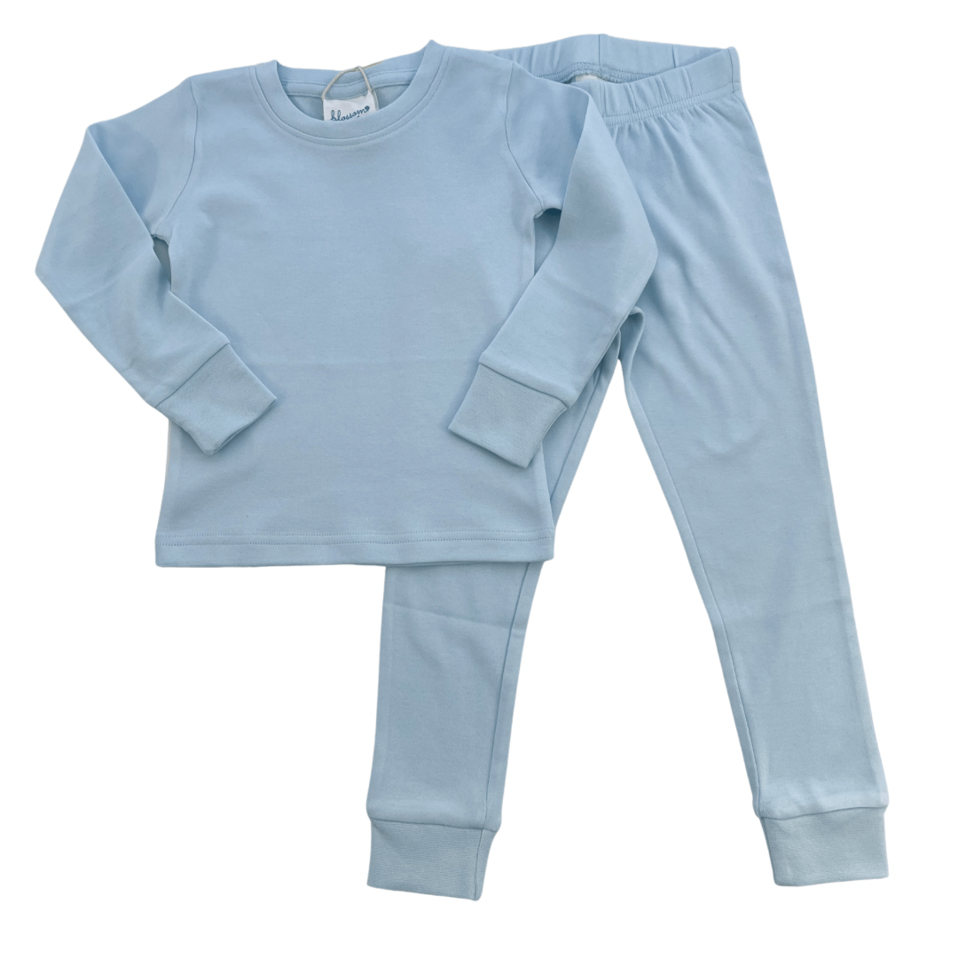 Kids LS Fitted Sleep Set - Solid Colors