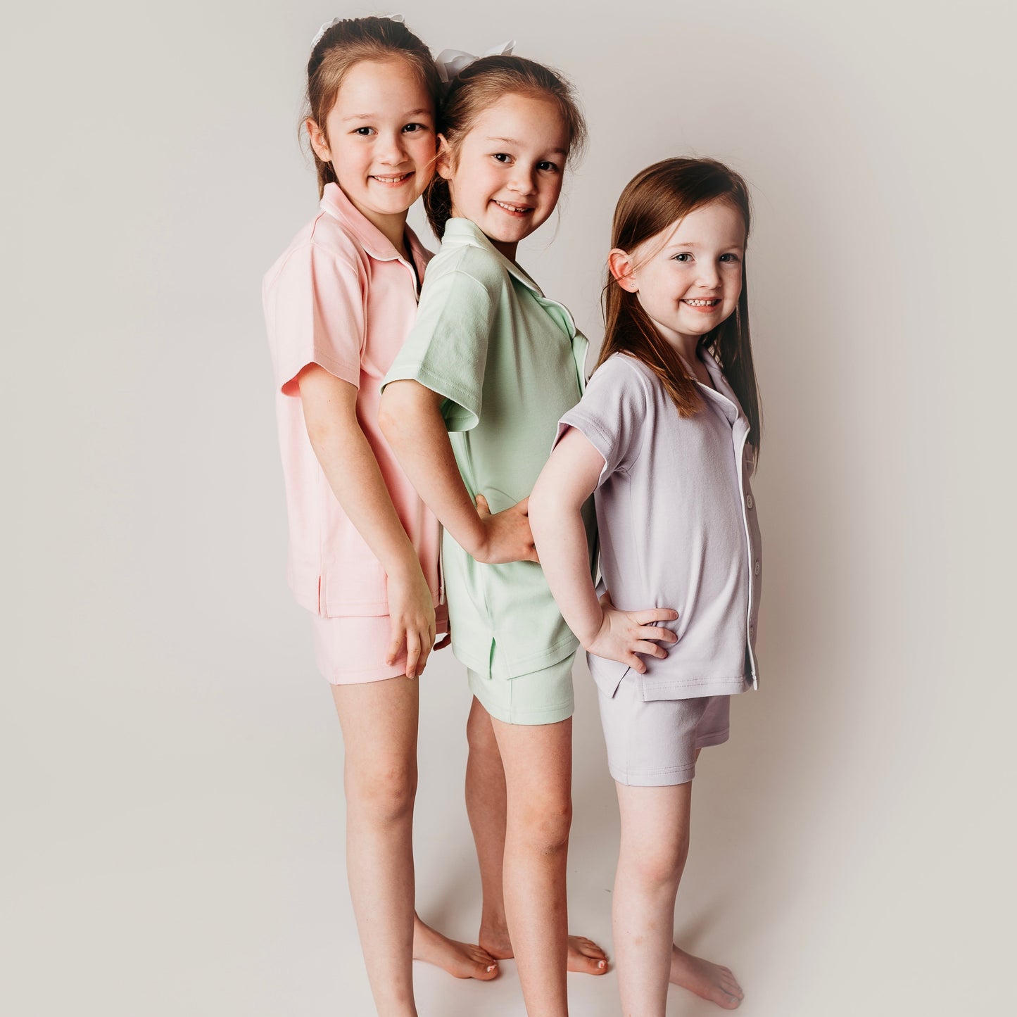 Kids Short Sleeve Button Up Short Set