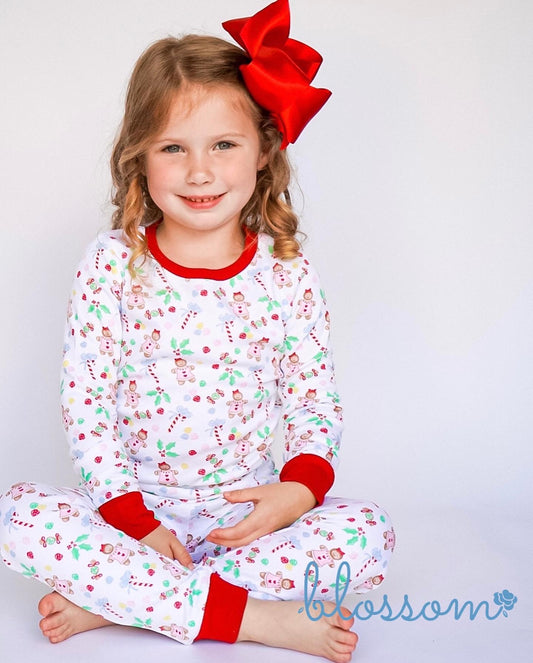 Gingerbread Girl - Kids Long Sleeve Fitted Sleep Set - Wholesale