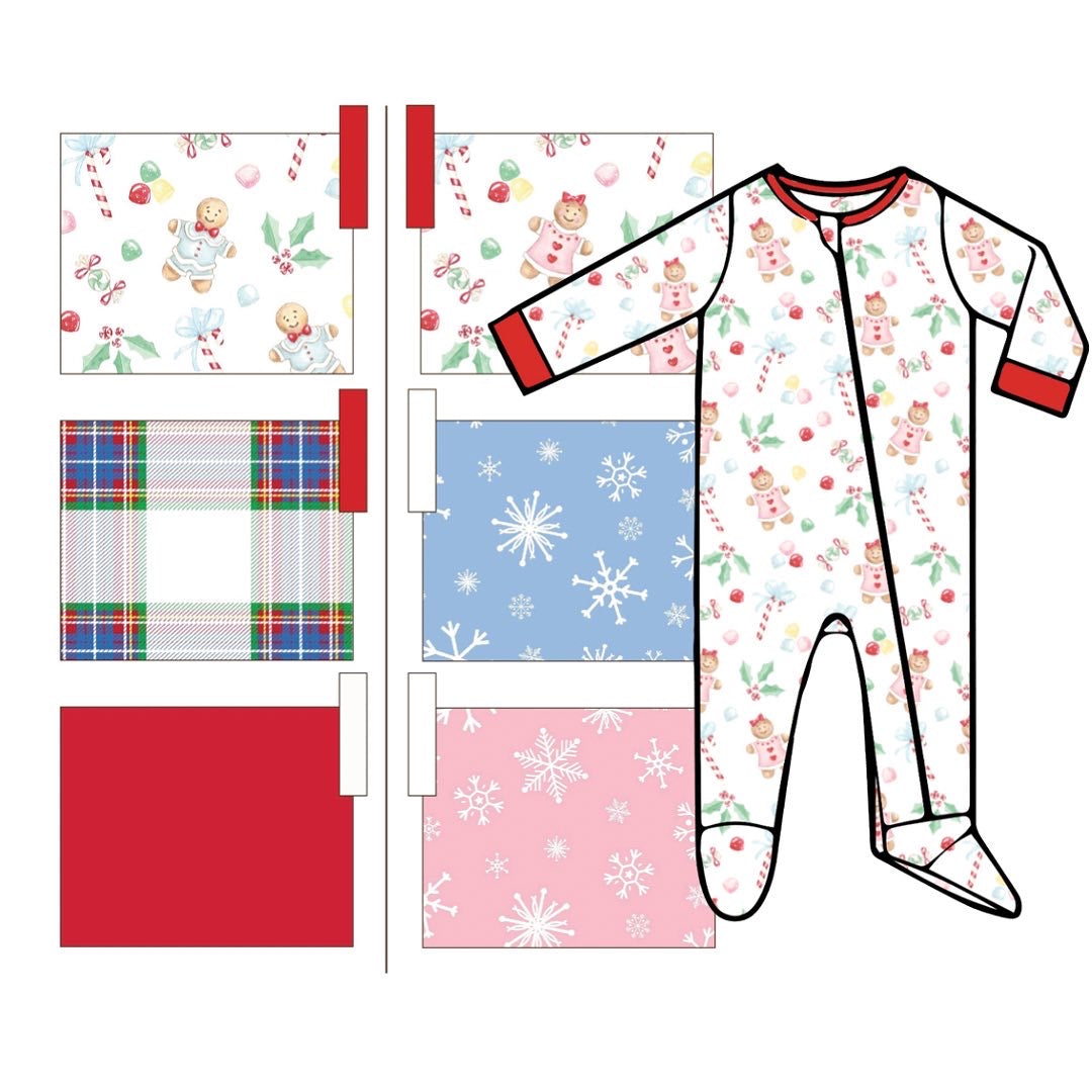 Christmas Red - Footed Romper