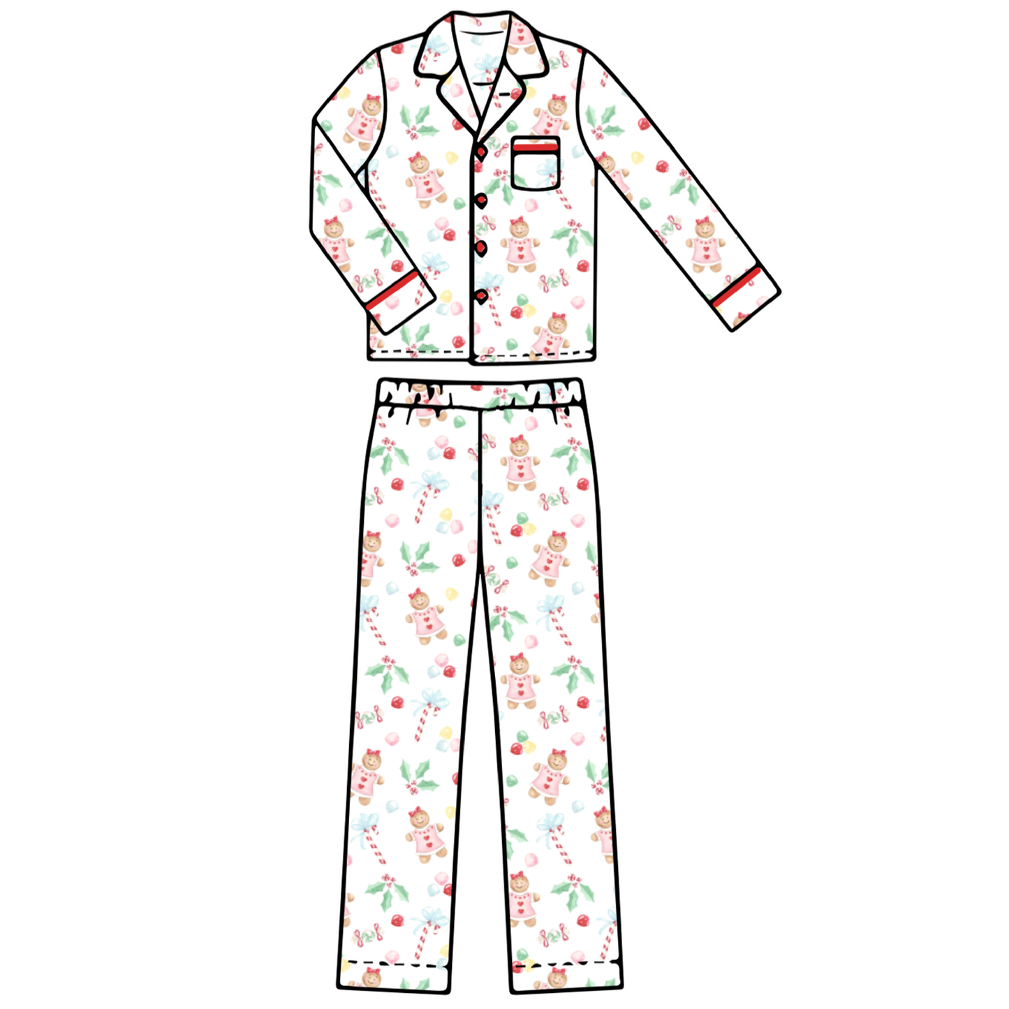 Gingerbread Girl - Adult Pajama Set