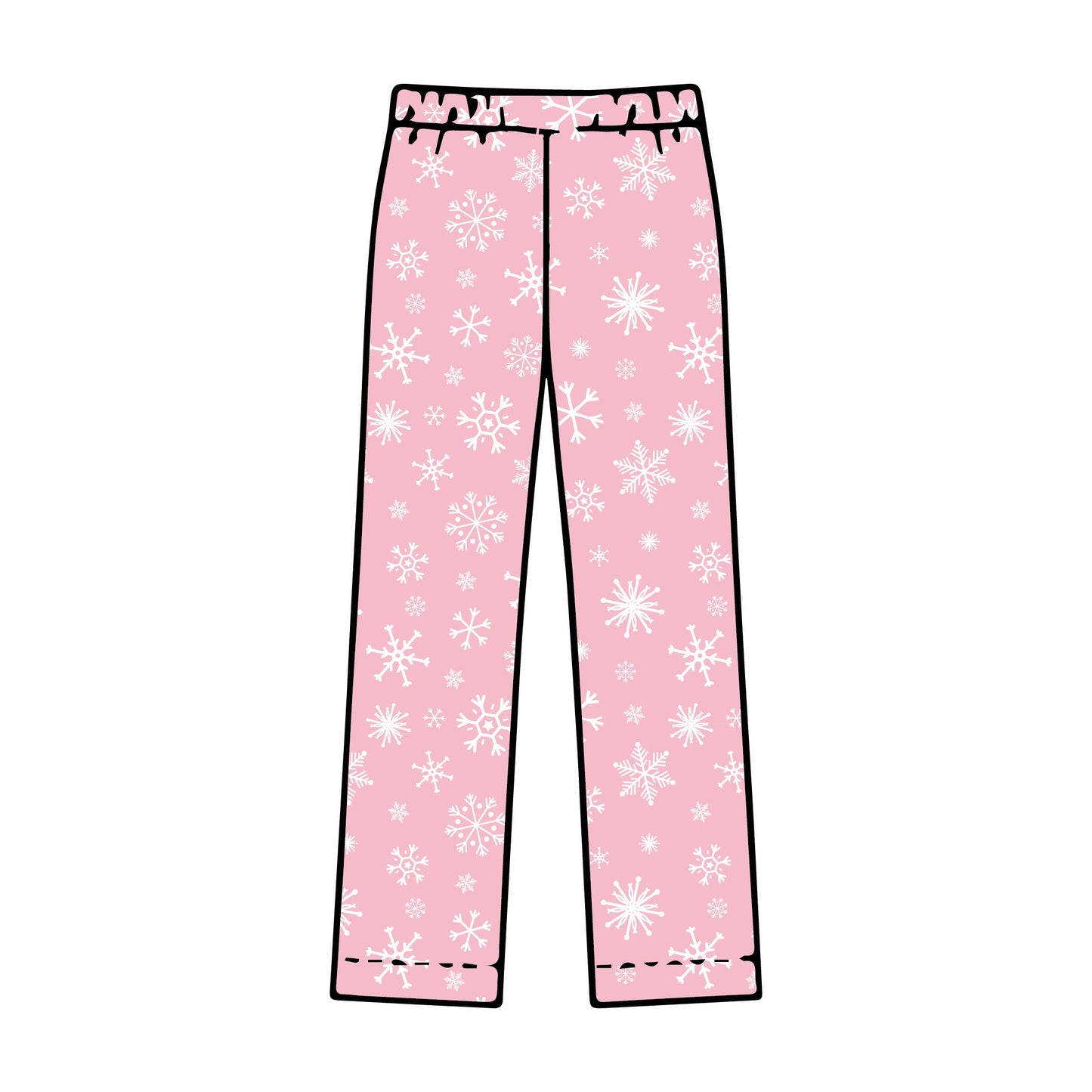 Pink Snowflake - Adult Pajama Bottoms