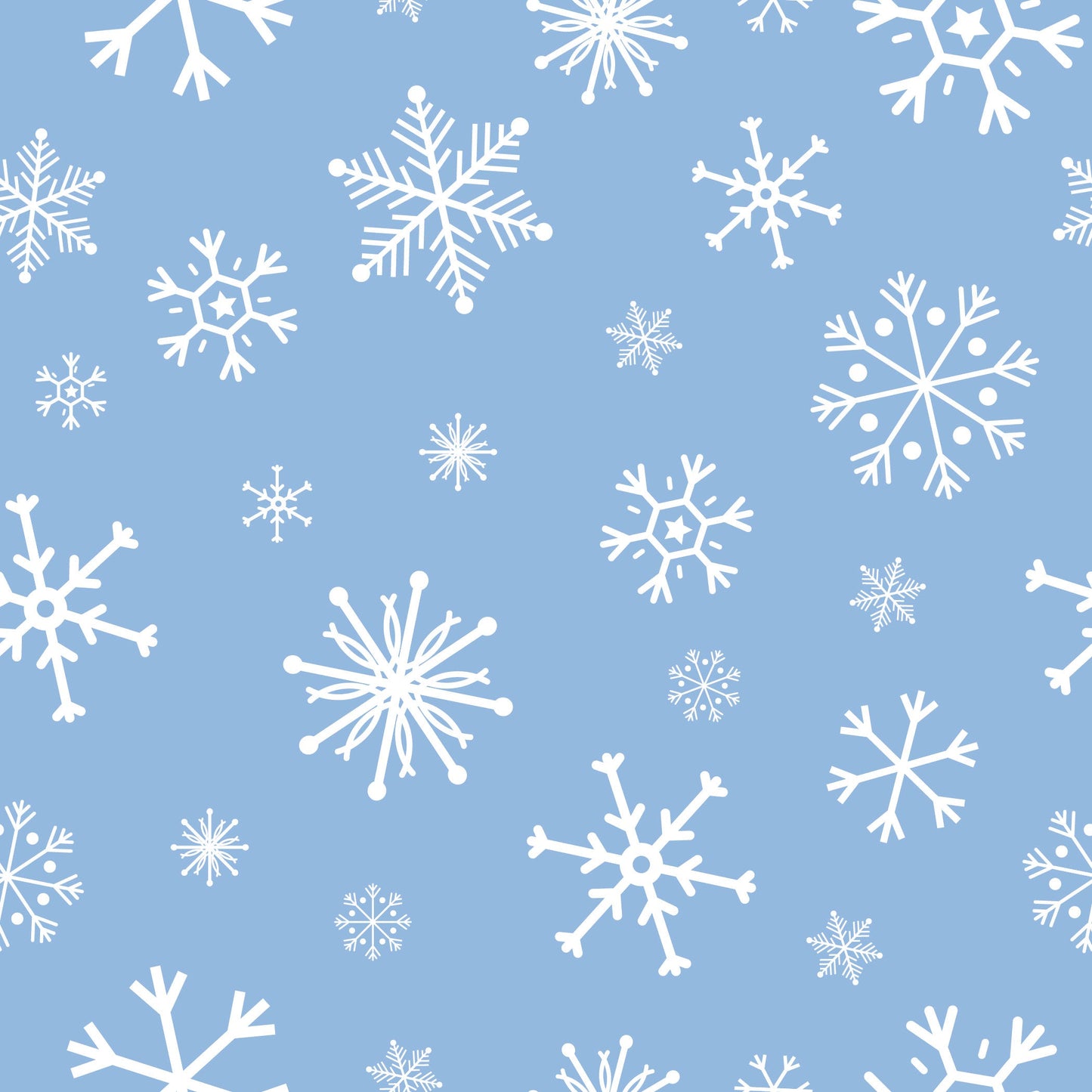 Blue Snowflake - Long Sleeve A-Line Dress