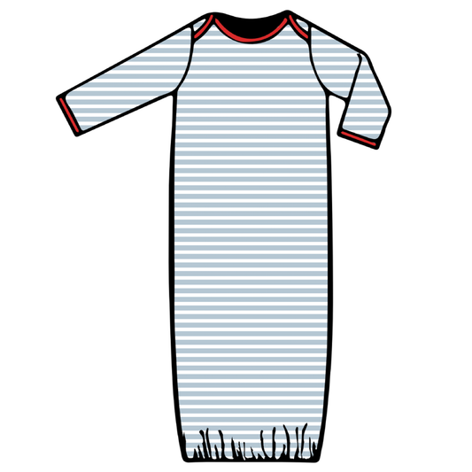 Baby Gown - Blue Stripe