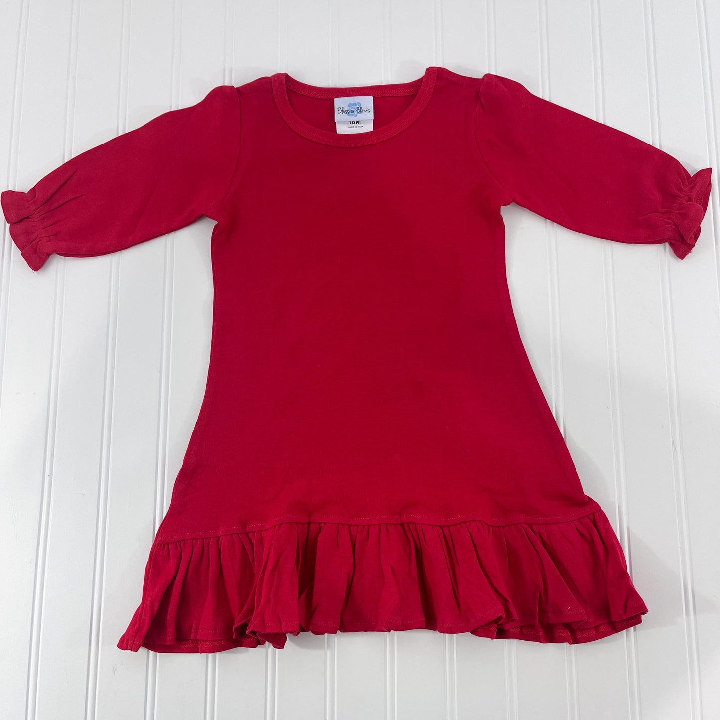 Long Sleeve A-Line Dress - Red