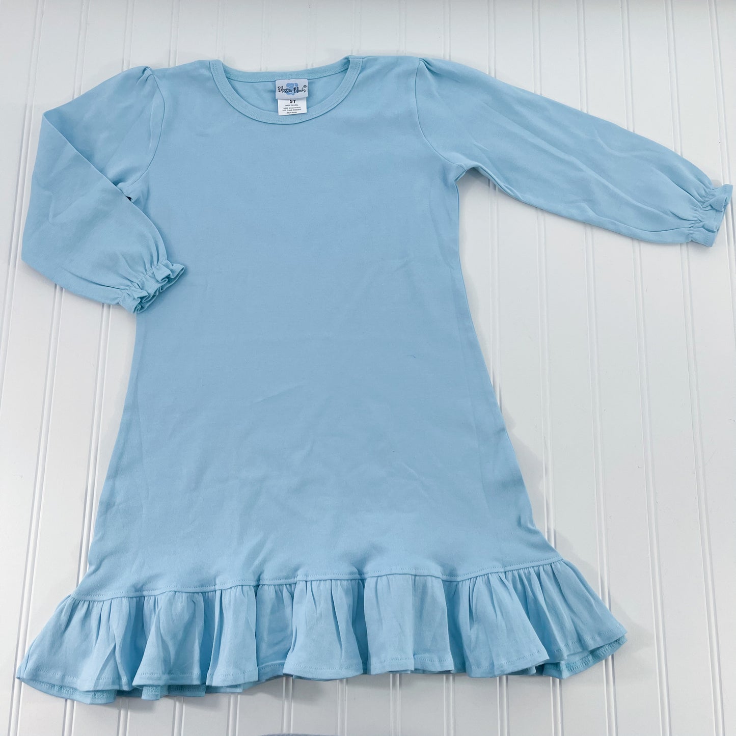 Long Sleeve A-Line Dress - Ice Blue