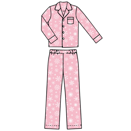 Pink Snowflake - Adult Pajama Set