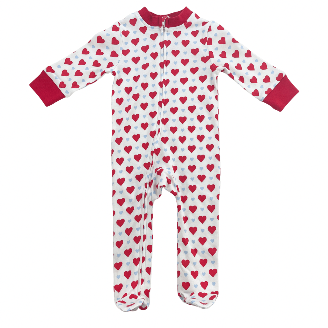 Valentine Hearts - Footed Romper