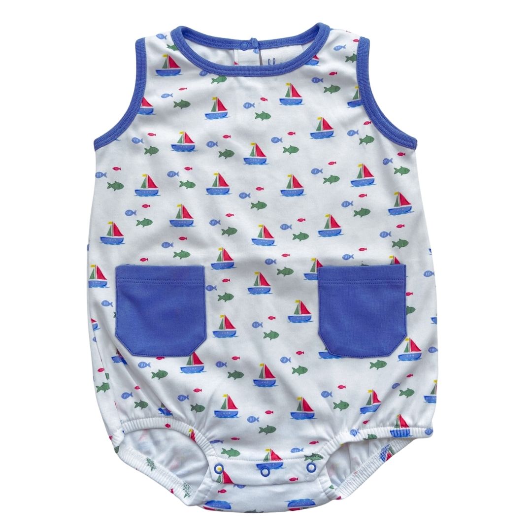 Sleeveless Bubble with Pockets - Sailing Fish Tails Primary