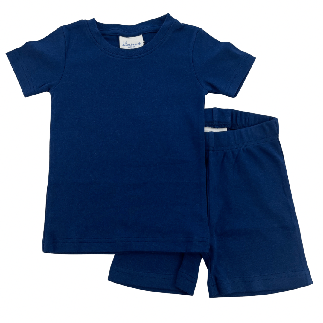 Kids Short Sleeve Fitted Sleep Set - Solid Colors