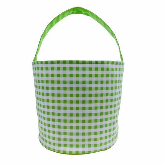 Green Gingham Halloween Bucket
