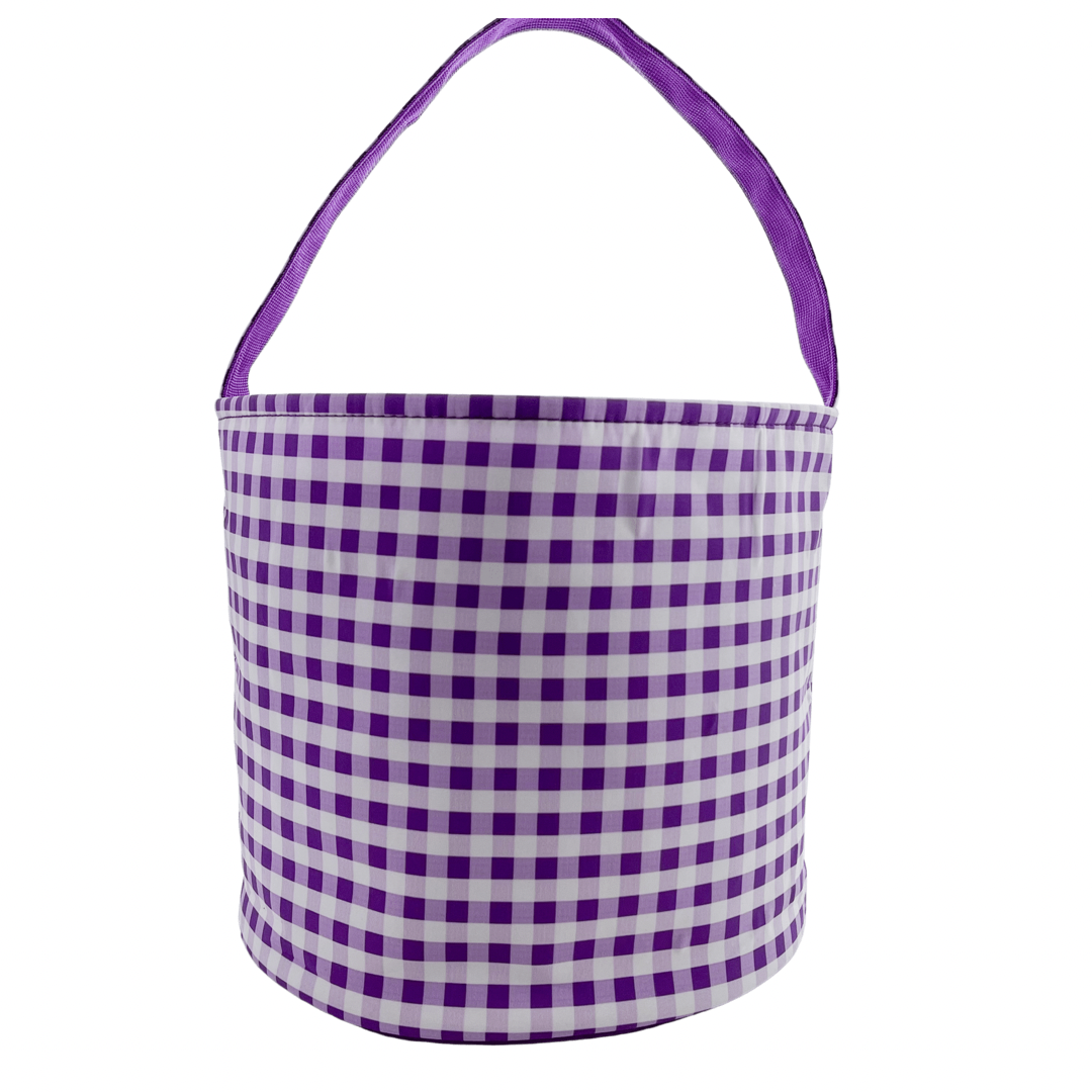 Purple Gingham Halloween Bucket