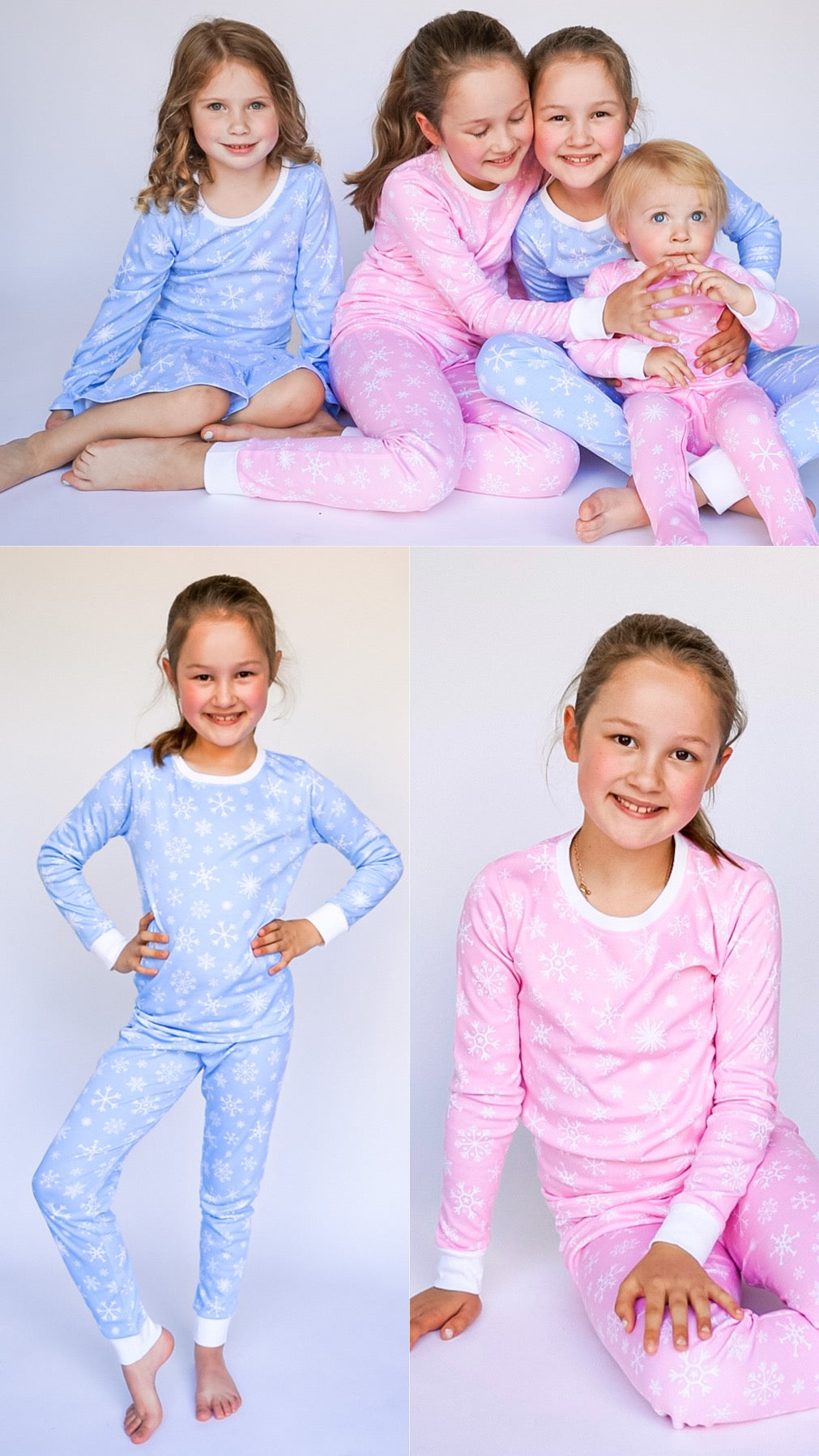 Blue Snowflake - Long Sleeve A-Line Dress