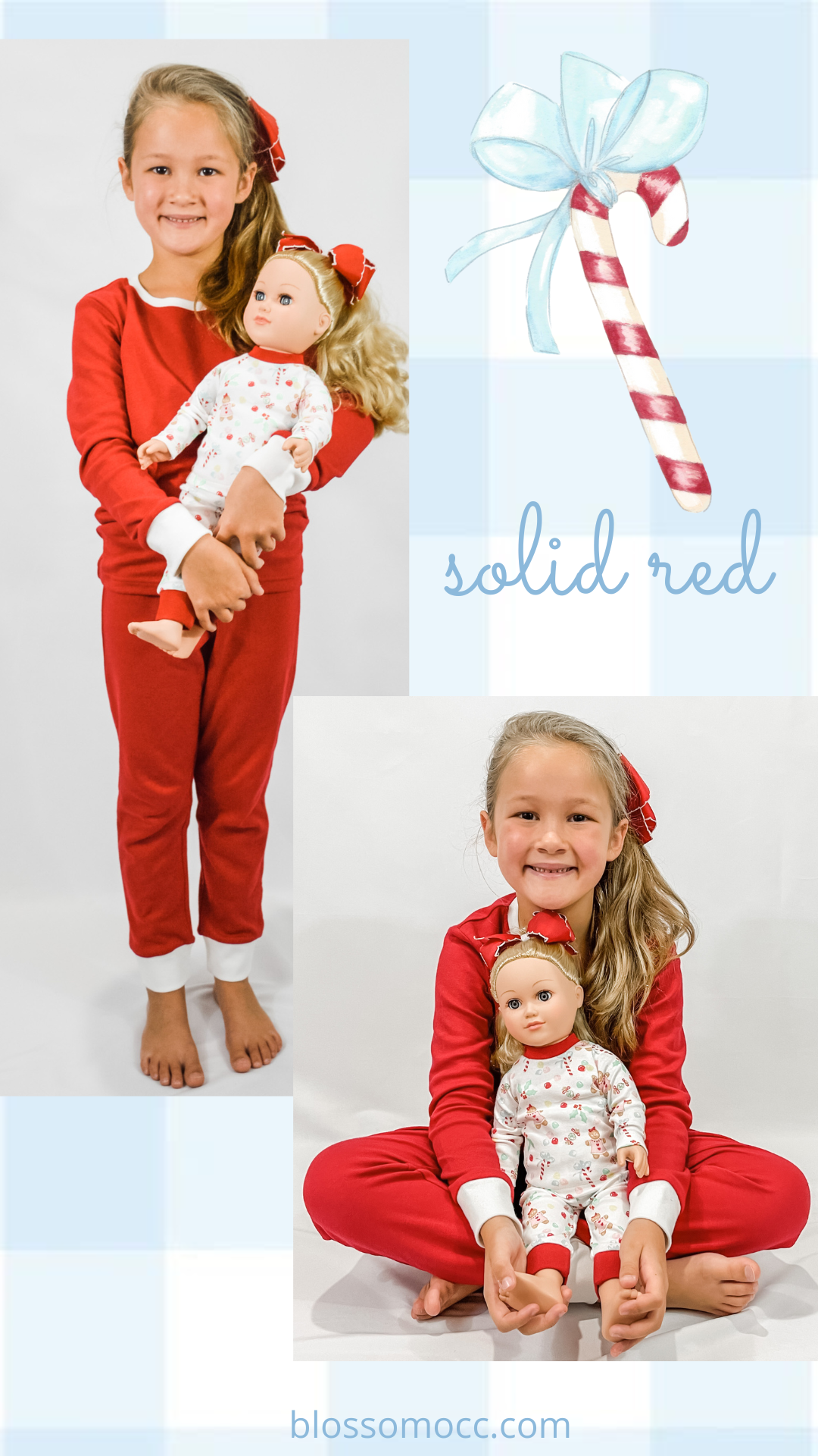 Christmas Red - Kids Long Sleeve Fitted Sleep Set - Wholesale