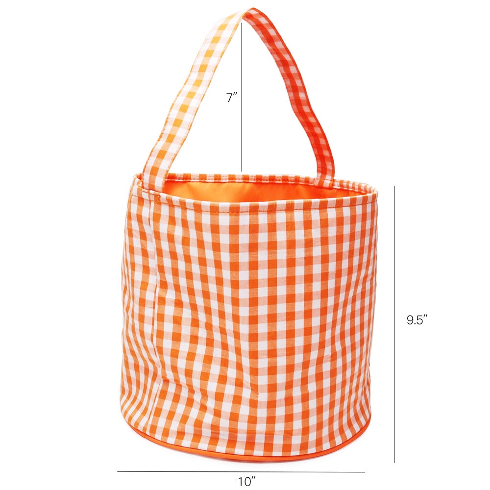 Orange Gingham Halloween Bucket