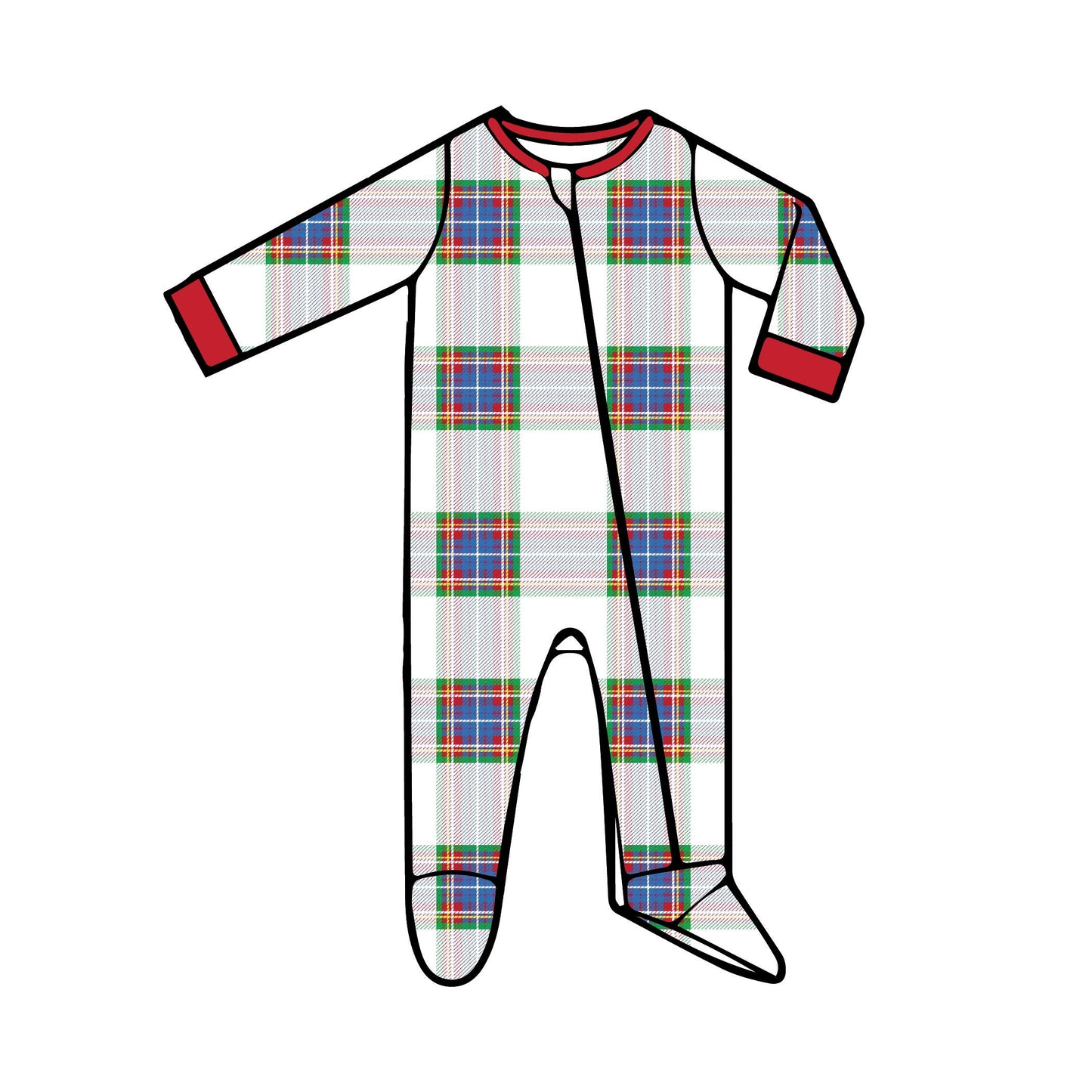 Plaid - Footed Romper