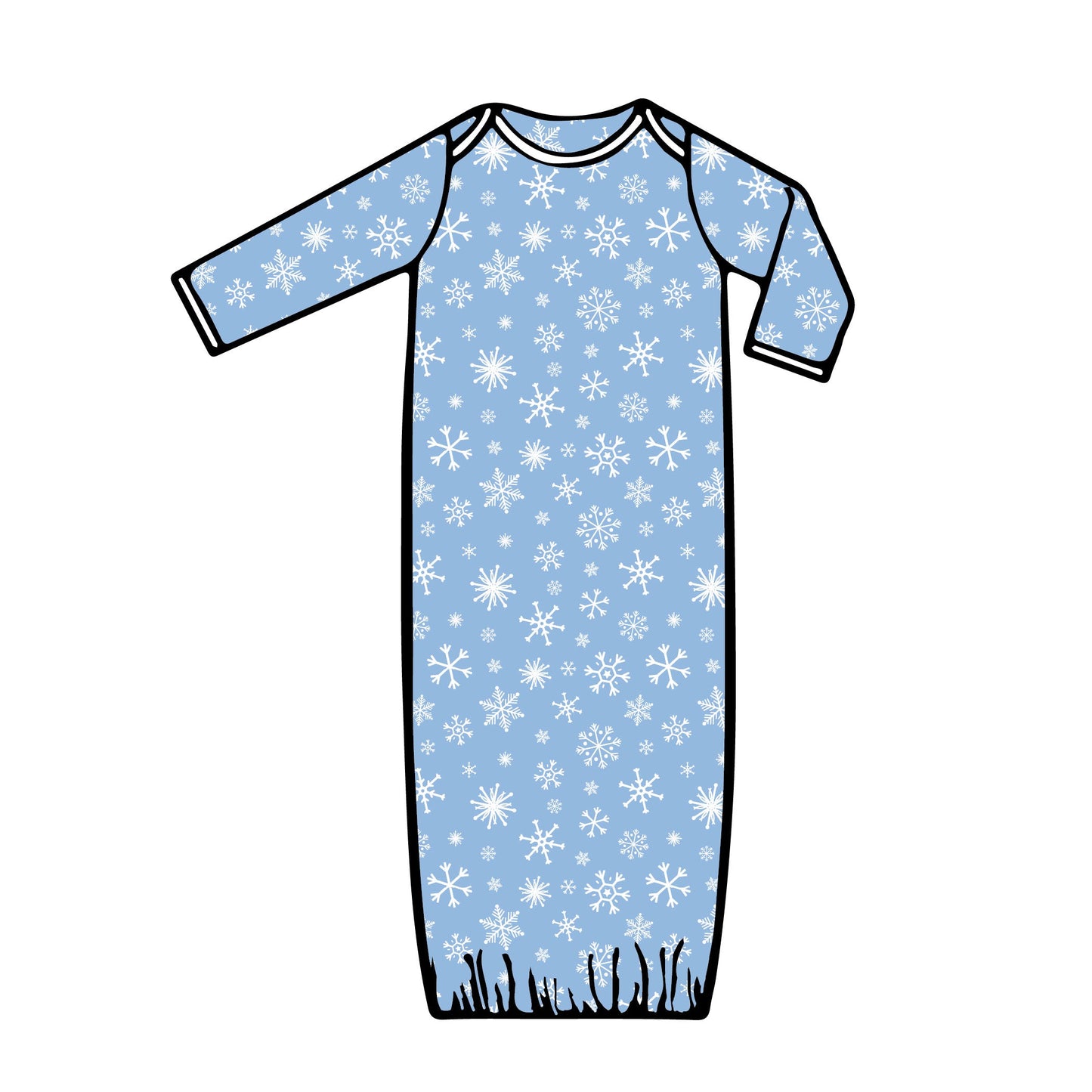 Blue Snowflake- Baby Gown
