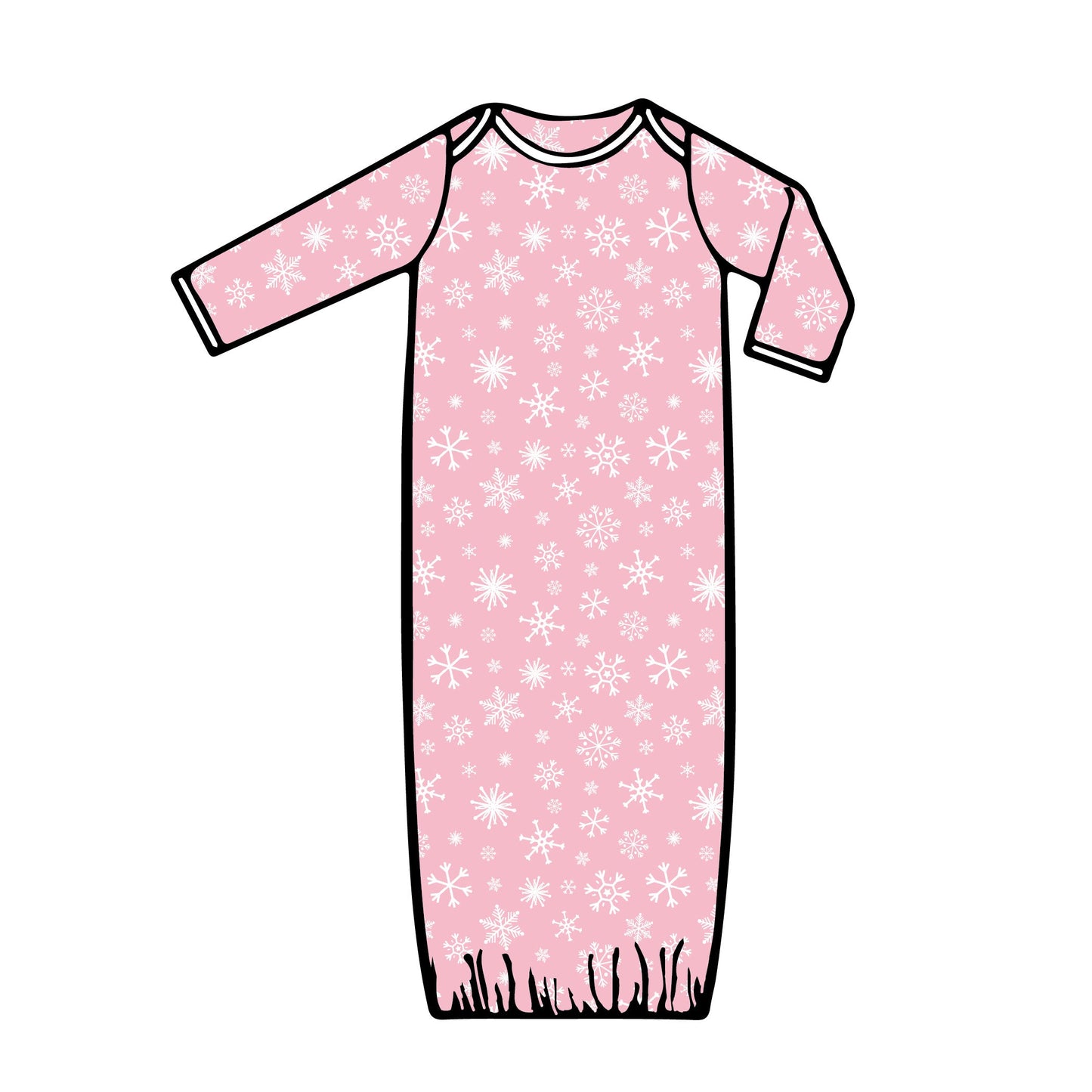 Pink Snowflake- Baby Gown