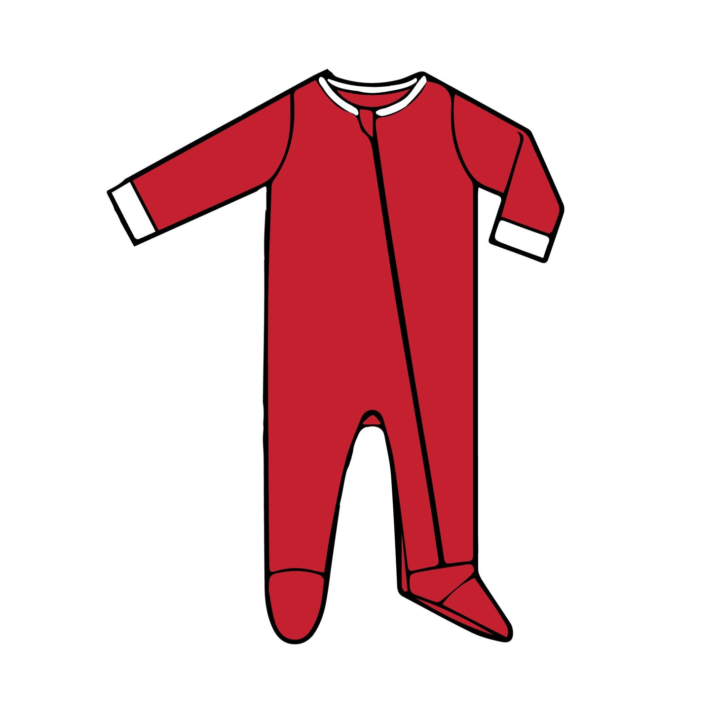 Christmas Red - Footed Romper