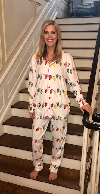 Adult Christmas Pjs SETS -  Lights (1XL)