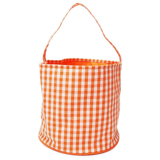 Orange Gingham Halloween Bucket - Wholesale