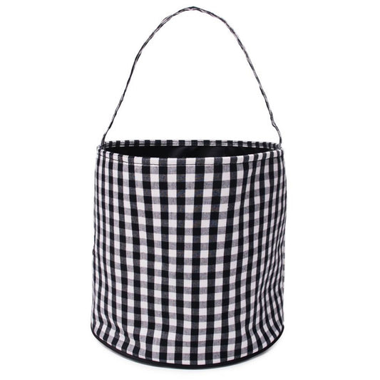 Black Gingham Halloween Bucket