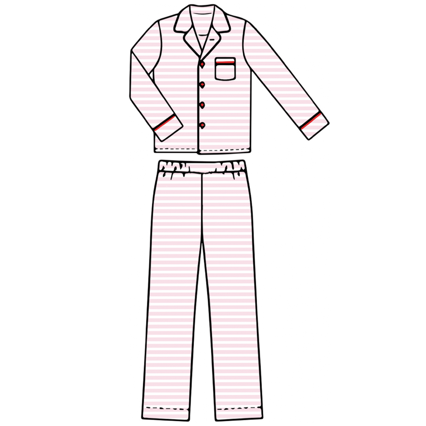 Adult Pajama Set - Pink Stripe