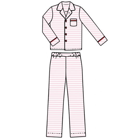 Adult Pajama Set - Pink Stripe