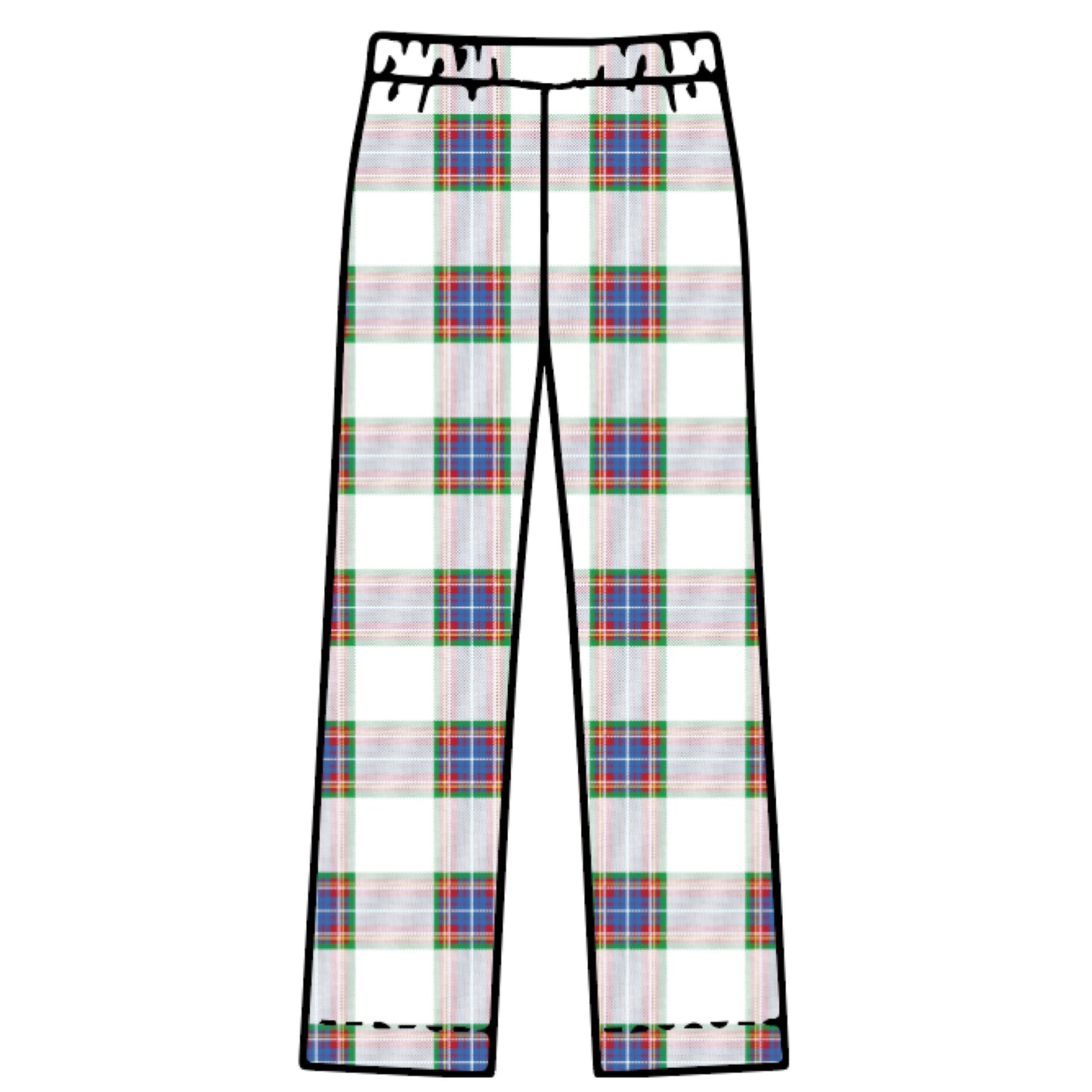 Blue Plaid - Adult Pajama Bottoms