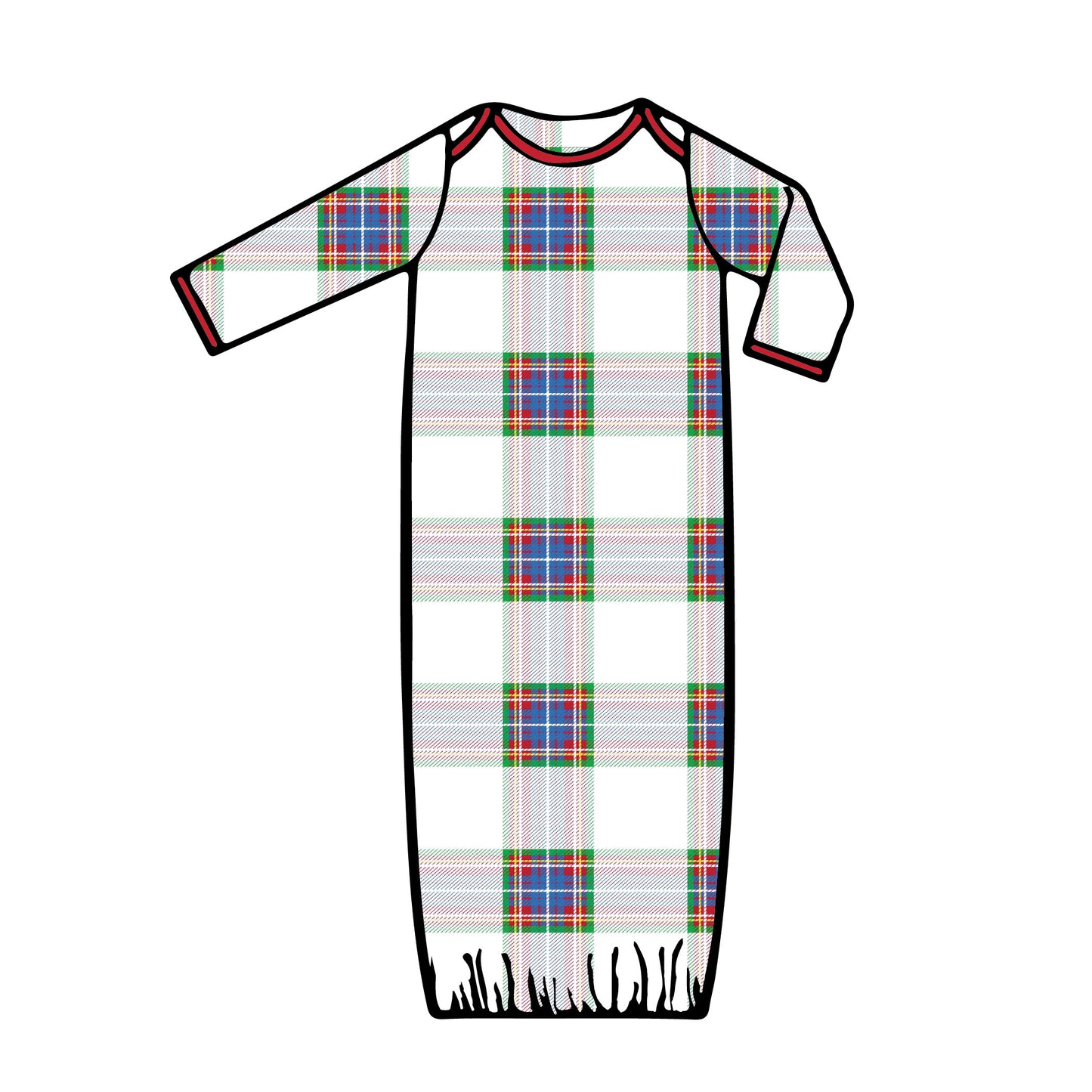 Blue Plaid - Baby Gown